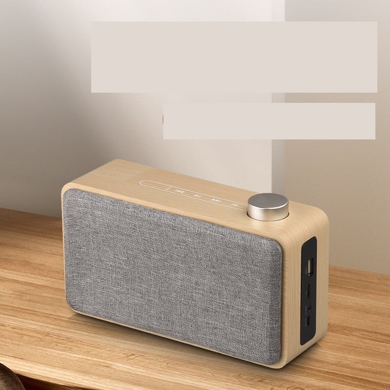 Wooden Home Wireless Mobile Phone Bluetooth Speaker Metal Knob Touch Cloth Computer Card Au-dio Portable ,Clear Distortion-Free