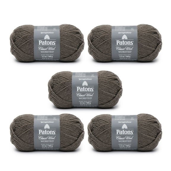 Patons Classic Wool Heath Heather Yarn - 5 Pack of 3.5oz/100g - Wool - 4 Medium - 210 Yards - Knitting/Crochet