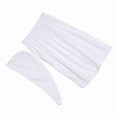 thumbnail image 3 of Conjunto de baño de spa suave para mujer, bata de baño con toalla y gorro de secado rápido para el cabello, color blanco, 3 of 14