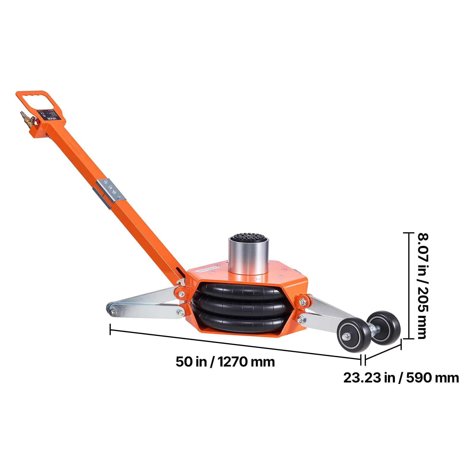 VEVOR Air Jack, 3 Ton/6613 lbs Triple Bag Air Jack, Airbag with Support Rod, Lift Up to 18.5 inch with Heightened Column & Adjustable Handle, 1-6 s Fast Lifting Pneumatic for Car, SUV, Pickup Truck