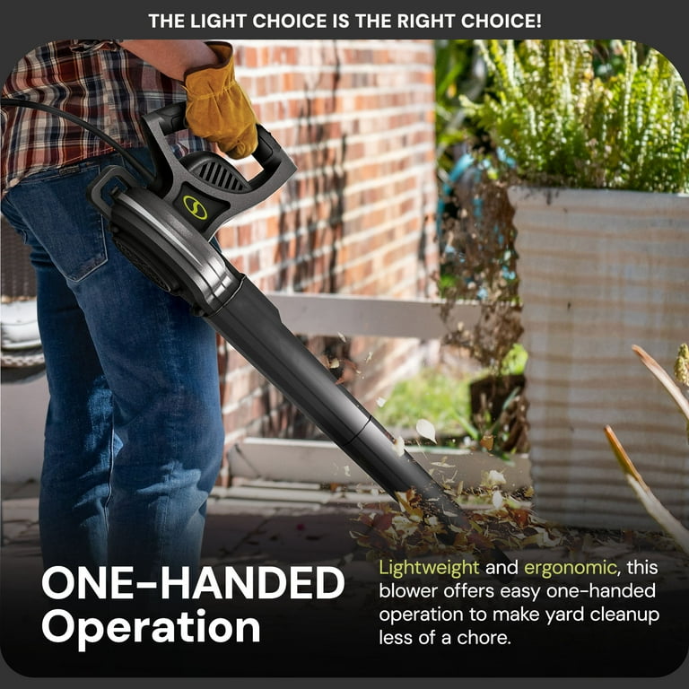 Open Box Sun Joe 6-Amp 155 mph Corded Handheld Leaf Blower, Light
