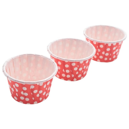 

100X Paper Cupcake Liner Muffin Candy Nut Snack Greaseproof Dessert Baking Cups Color: Red Dot: 3.8cm*3cm*5cm
