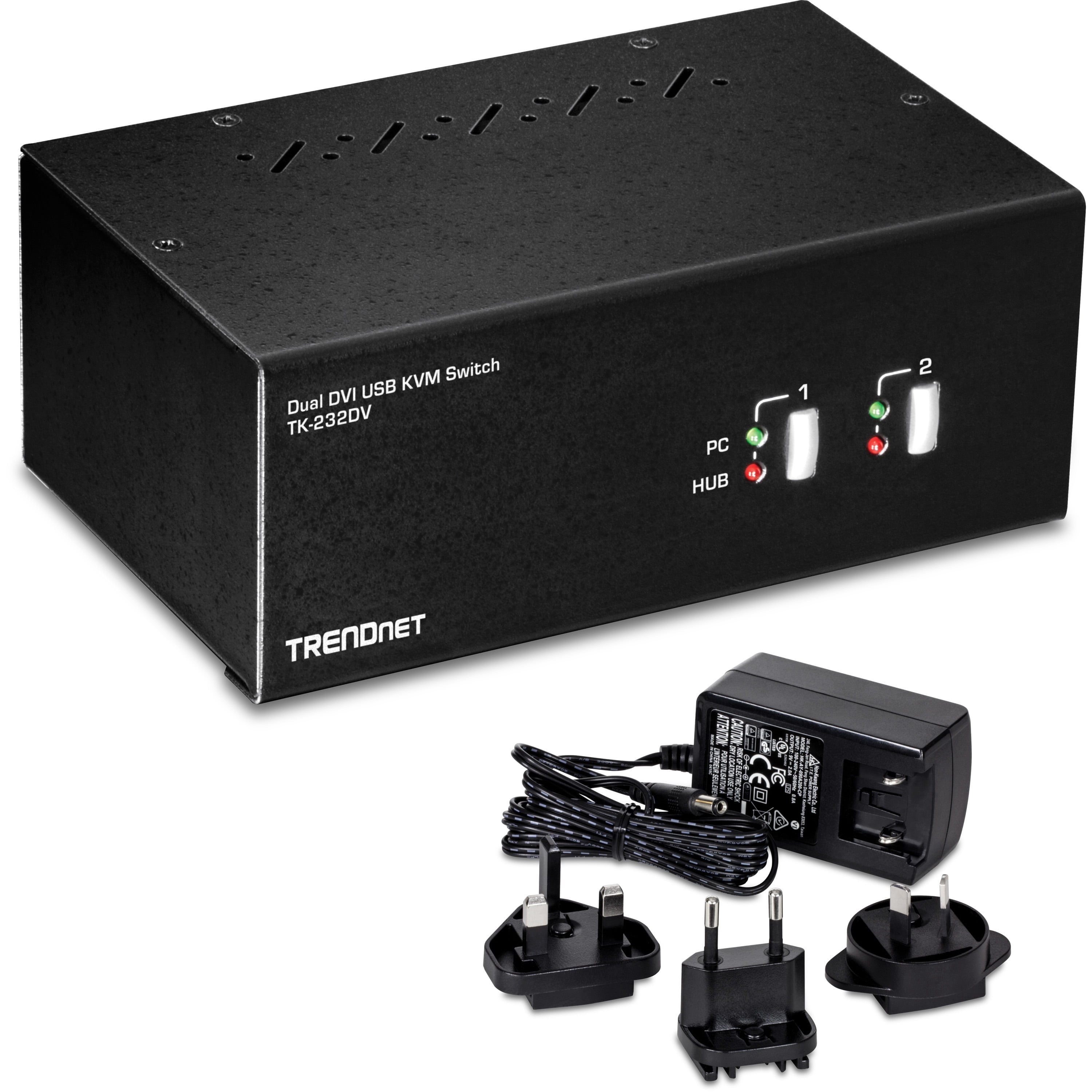 TRENDnet TK-232DV 2-Port Dual Monitor DVI KVM Switch