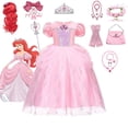 thumbnail image 2 of Ariel-vestido de baile de lujo de La Sirenita para niñas, traje de fiesta de tul en capas, disfraz de princesa rosa Fivean unisex, 2 of 2