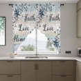 thumbnail image 4 of Blue Texas Star Swag Valances for Windows 2 Pack Vintage Berry Faith Love Home Blue Khaki Wood Grain Swag Kitchen Curtains 36 Inches Long Rod Pocket Short Window Treatment for Kitchen 28"x36", 4 of 9