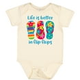 thumbnail image 3 of Inktastic Life is Better Flip Flops Girls Baby Bodysuit, 3 of 5