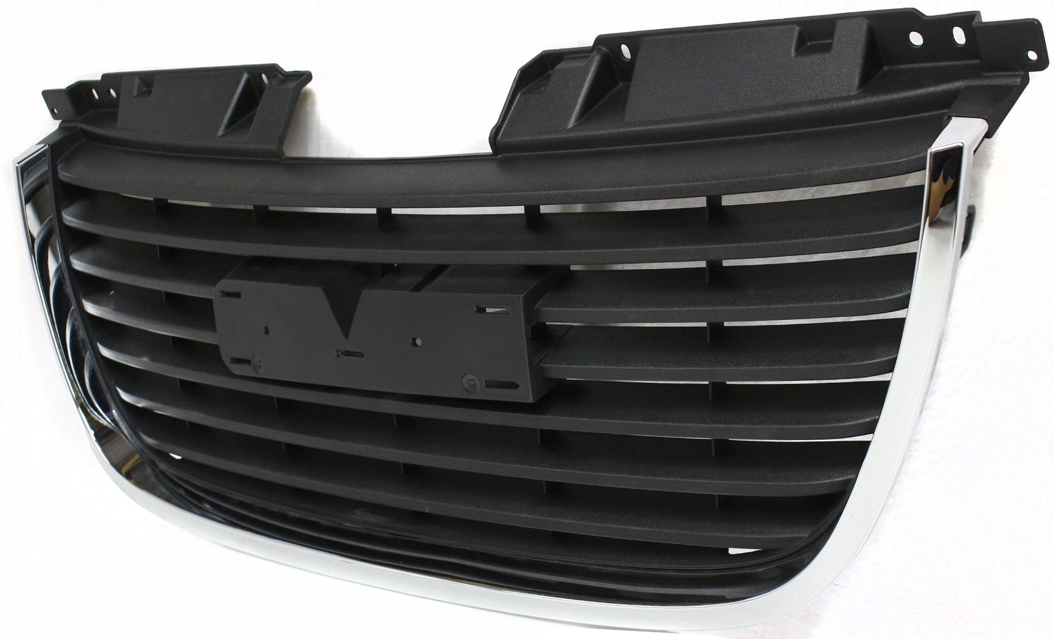 Grille Assembly Compatible With 2007-2014 GMC Yukon XL 1500 Chrome Shell with Textured Black Insert