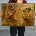 thumbnail image 6 of Rustic Woodcarving Couple Horizontal Canvas Wall Art with Lightweight Foam Frame - Durable and Ready to Hang, Modern Decorative Print for Living Room, Bedroom, Or Office, 6 of 7