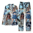 thumbnail image 1 of Spring and Autumn Printed Pajamas Women's Fashion Daily Casual V-Neck Long Sleeve Set Character Pattern Printed Pajama Set, 1 of 2