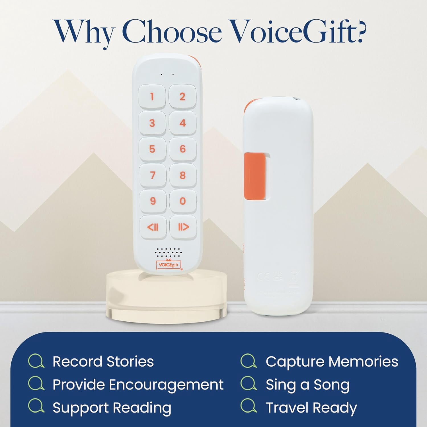 VoiceGift PLAY™ Screen-Free Voice Recorder and Audio Playback Device for Adults