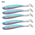 thumbnail image 2 of Advancent 5 uds cebo en forma de T atractivo sintético reutilizable aparejos cebos simulación vívido realista útil señuelo de pesca Pescar Espalda Azul Cuerpo Blanco, 2 of 6