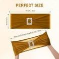 thumbnail image 2 of 30 PCS Spandex Chair Sashes Bows Stretch Chair Cover Band with Buckle Slider Universal Elastic Chair Ties for Wedding Banquet Party Event Decoration (Gold), 2 of 14