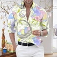 thumbnail image 2 of TechWave Chemise de Pâques pour Hommes, Impression Numérique 3D, Manches Courtes, Col à Revers, Boutons, 2 of 4