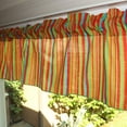 thumbnail image 3 of Cotton Window Valance Stripe Print 58 Inch Wide / Multi Stripes Green Orange, 3 of 3