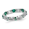 thumbnail image 1 of 9/10 Carat (ctw) Lab-Created Emerald Band Ring in Sterling Silver, 1 of 3