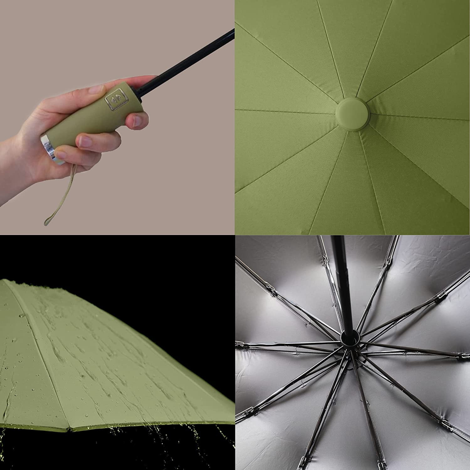 NANAHuang Inverted UV Umbrella for Rain and Sun Medium Size UPF 50+ Rverse Compact Umbrella Auto Open Close