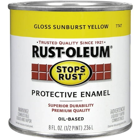 Rust-Oleum Stops Rust Protective Enamel, Gloss Sunburst Yellow, 1/2