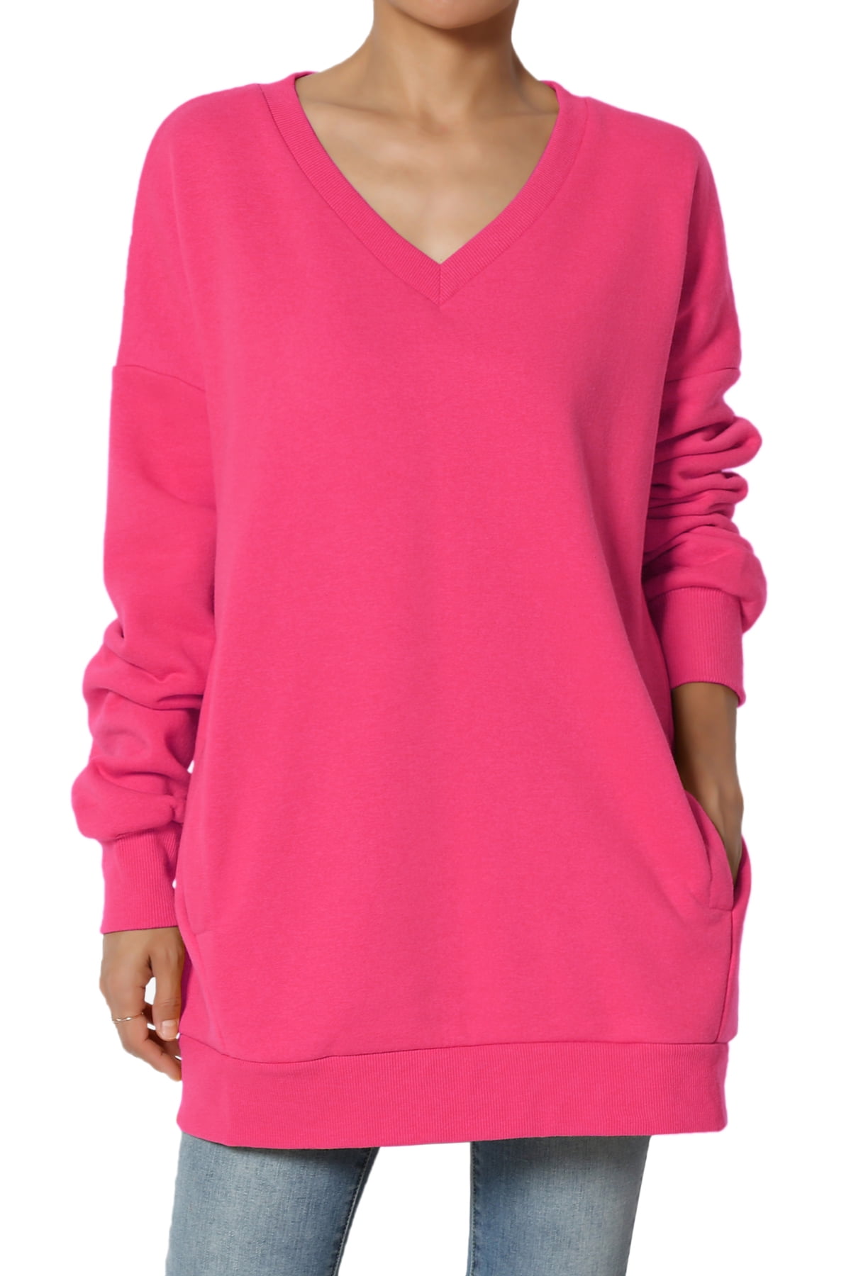 Oversized v neck sweatshirt Clearance