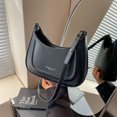 thumbnail image 4 of Bolso de mano de media luna para mujer, bolso de axila de media luna de PU de Color sólido, bolsos Hobos elegantes, correa ajustable de gran capacidad para viajes al aire libre, 4 of 9