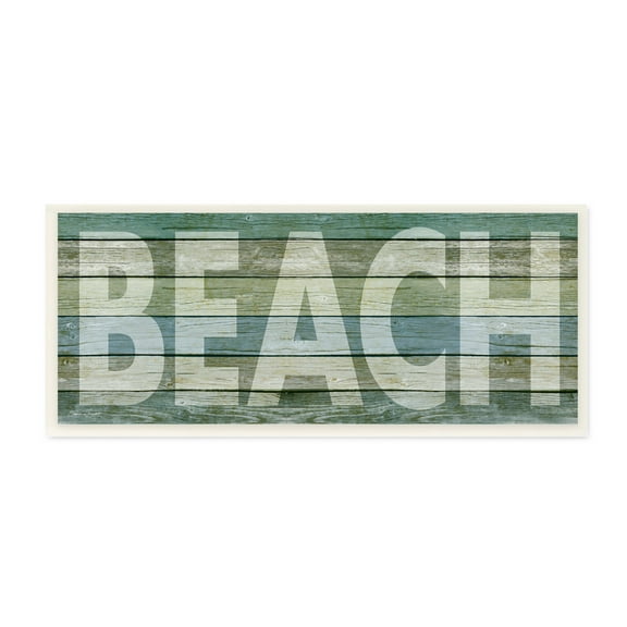 The Stupell Home Decor Collection Faded Beach Colored Planked Look Wall Plaque Art, 7 x 0.5 x 17