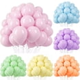 thumbnail image 2 of Globos de látex redondos de colores de 5/12 pulgadas, color macarrón, rosa, azul, verde y rojo, decoración para bodas, fiestas de cumpleaños, baby shower, 2 of 4