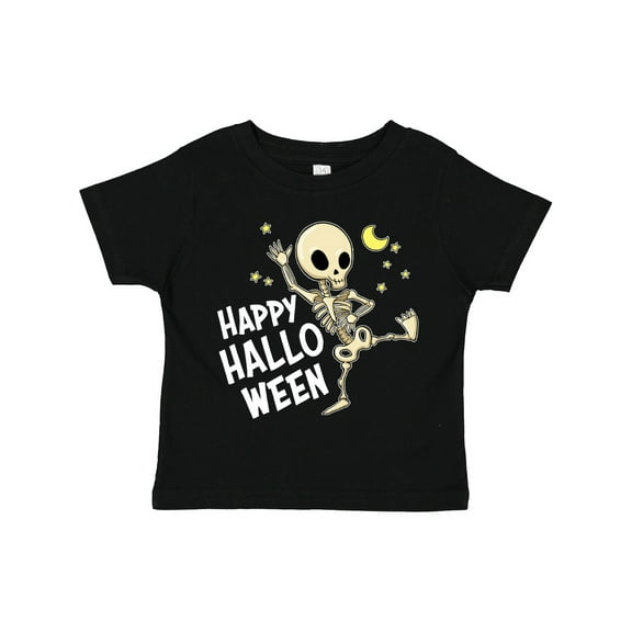 Inktastic Happy Halloween with Dancing Skeleton Boys or Girls Toddler T-Shirt