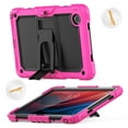 thumbnail image 2 of for Lenovo Tab M10 Plus 3rd Gen 10.6 inch 2022 Case with PET Screen Protector + Pencil Holder + Stand + Shoulder Strap | Heavy Duty Protection 3 Layer Silicone PC Case | Rose+Black, 2 of 8