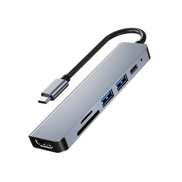 CSYANXING Productivity 6-in-1 USB Hub for Type-C HDMI, USB 3.0, Card Readers, & Power Delivery