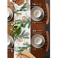 thumbnail image 2 of Christmas Burlap-Cotton Table Runner 90 Inches Long,Xmas Balls Botanical Pine Needle Farmhouse Table Runners,Outdoor Dining Tablecloths Decor for Baby Shower/Party/Wedding 13x90, 2 of 9