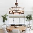 thumbnail image 2 of 6-Lights Vintage Round Farmhouse Crystal Chandelier Hanging Pendant Lamp Fixture, 2 of 10