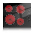 thumbnail image 3 of 24" Built-In Electric Cooktop 6700W 4-Burner, Radiation-Free Ceramic Glass, Knob Control & 9 Levels, All Cookware, Easy Clean‌, 3 of 11