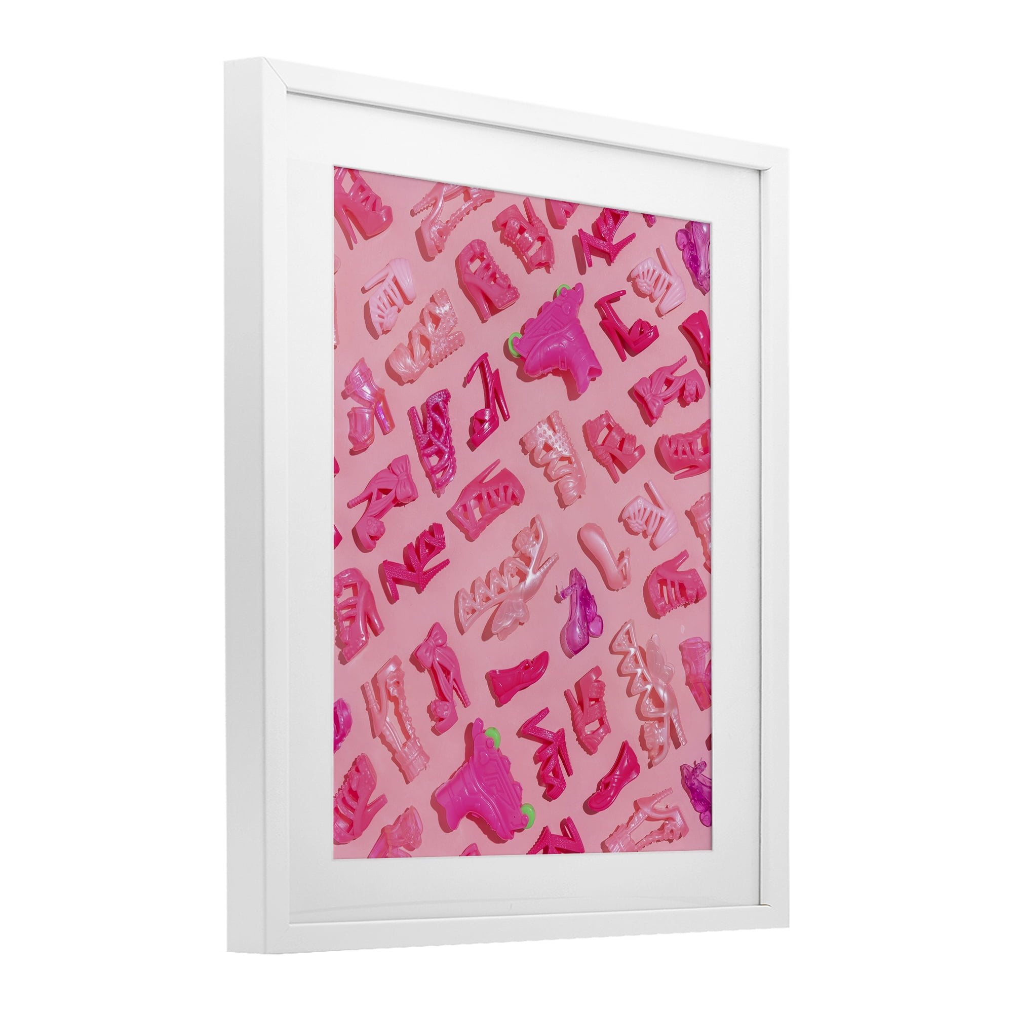 Stupell Industries Tiny Doll Shoes Pink White Framed Print Under Glass, design by LISH Creative