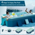 thumbnail image 4 of Foldable Pool, Non-Inflatable Kids' and Adults' Outdoor Swimming Pool, Hard Plastic Shell Portable Dog Pool for Backyard and Fun Water Play, 116" L x 65" W x 22" H, 4 of 11