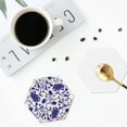thumbnail image 5 of Disketp Blue And White Porcelain Pattern Funny Coasters,4 Pcs Leather Coasters With Holder, Perfect Housewarming Hostess Gifts,Protect Furniture From Water Marks Scratch, 5 of 9