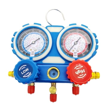For R134 R22 R404A R407C Refrigeration Kit Car Diagnostic A/C Manifold Gauge Kit HVAC Air Conditioning Charging Set 5ft Hose ,Easy to Use
