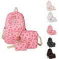 thumbnail image 1 of 3pcs Set Bow Backpack for Woman - Back to School Season Essential, Large Capacity Waterproof Nylon + 10 Pockets, with Free Mini Purse for Teens & College, 1 of 8