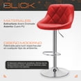 thumbnail image 3 of Set De 2 Bancos Altos Con Respaldo Apoyapiés Giratorio 360° Ajustable Antideslizante Cuero Pu Acero Cromado Color Rojo Blick, 3 of 8