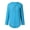 Sky Blue, variant on UMfun Women Tops Casual Loose Zipper Button Long Sleeve Solid Color Chiffon Shirt V-Neck Clothing Ladies Fashion Blouse Top
