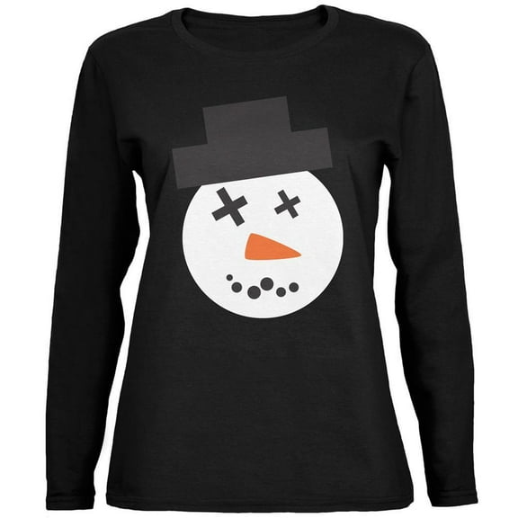 Old Glory Womens Snowman Face Ugly Christmas Sweater Long Sleeve T Shirt