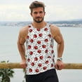 thumbnail image 6 of Fotbe Red Ladybugs On Black Dotted Pattern Men's Quick Dry Workout Tank Top Gym Muscle Tee Fitness Bodybuilding Sleeveless T Shirt Breathable Workout Shirt-3X-Large, 6 of 9