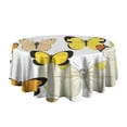 thumbnail image 5 of Yellow Butterfly Pattern Round Tablecloth 60"x60",Wrinkle Wipeable Table Cloth for Kitchen Dining Room Picnic Patio Party, 5 of 6