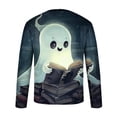 thumbnail image 4 of WXLWZYWL Halloween T Shirts for Men Funny Mens Long Sleeve T Shirt Round Neck Bat Print Pullover Sweatshirt Autumn Long Sleeve Shirts, 4 of 5