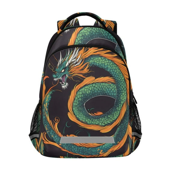 ALAZA Dragon Pattern Backpack Elementary School Bag Bookbag Travel Rucksack