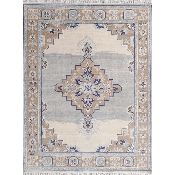 Artcore Artcore Knotted Gray Traditional Area Rugs, 8' x 10'