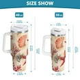 thumbnail image 6 of Yayeee 30oz Stainless Steel Tumbler with Straw and Handle Double-Wall Insulated Travel Water Bottle, Beige Starfish, 6 of 8