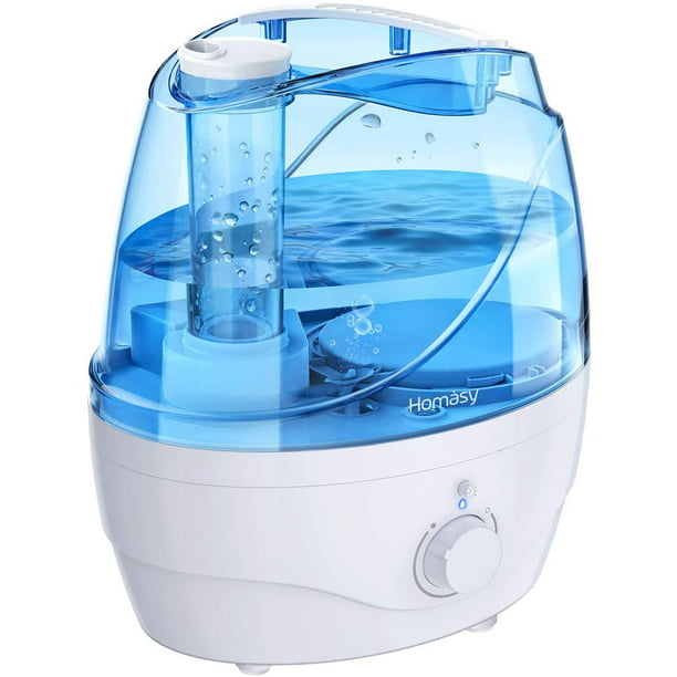 Homasy Cool Mist Humidifiers 28db Whisper Quiet Humidifiers For Bedroom Easy To Clean Control Air Humidifier Auto Shut Off 24h Work Time Blue Walmart Com Walmart Com