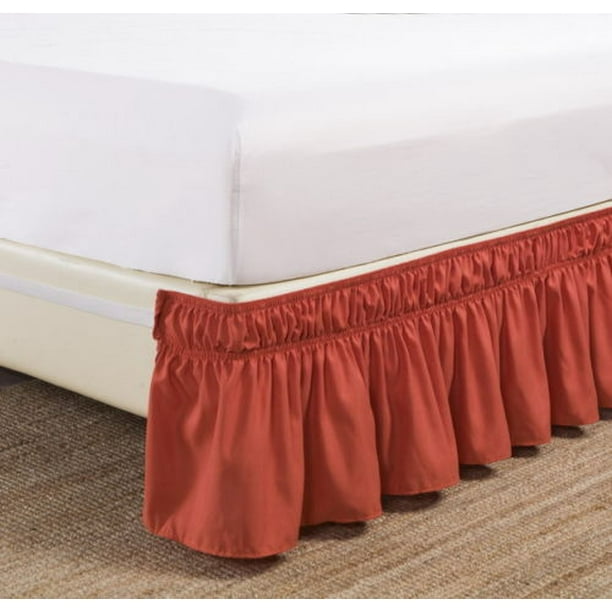 King Rust Elastic Wrap Around Dust Ruffled Bed Skirt Bedding Bed