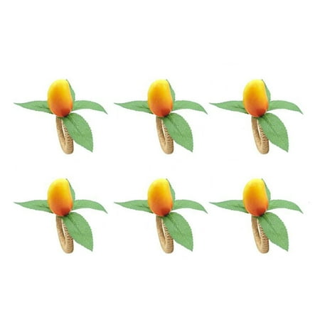 

6Pcs Simulation Mango Fruit Napkin Ring Mango Napkin Buckle for Wedding Dinner Party Xmas Thanksgiving Birthday