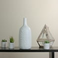 thumbnail image 2 of 14.25" Botanic Beauty White Porcelain Flower Vase with Fern Leaf Relief, 2 of 2