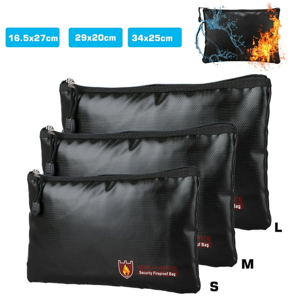 Fireproof Document Bags, Waterproof and Fireproof Money Bag with Zipper